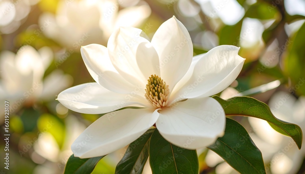 Obraz premium Blooming magnolia in sunlight