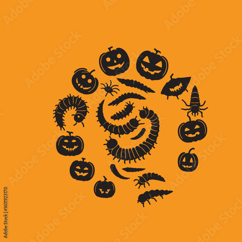 vector illustration of a Halloween Maggots vector