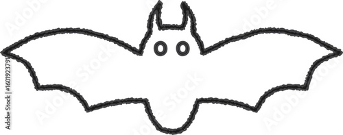 Halloween Bat isolated on white background-1-2-black