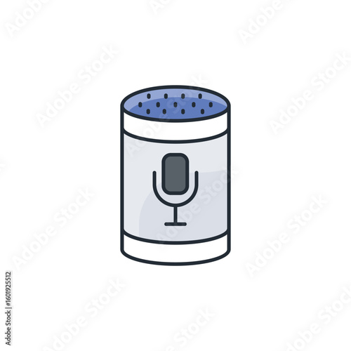 Voice Assistant icon design with white background stock illustration