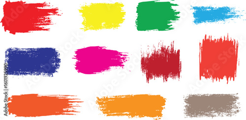 Set of colorful brush strokes 