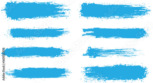 Set of blue brush lines highlighter vector illustration design element