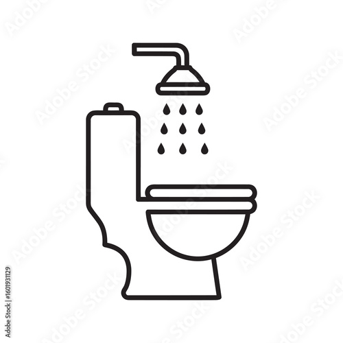 Modern bidet toilet icon with a shower spray function for advanced personal hygiene and sanitation a smart bathroom fixture for cleanliness