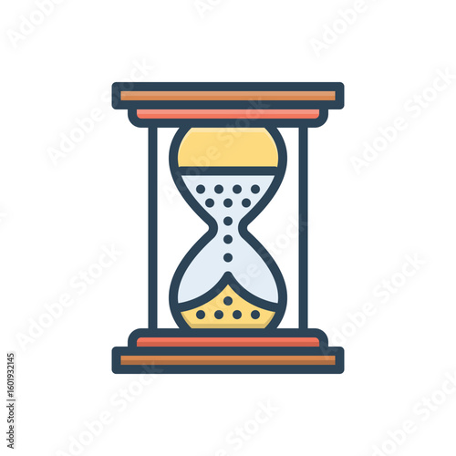 Color illustration icon for hourglass