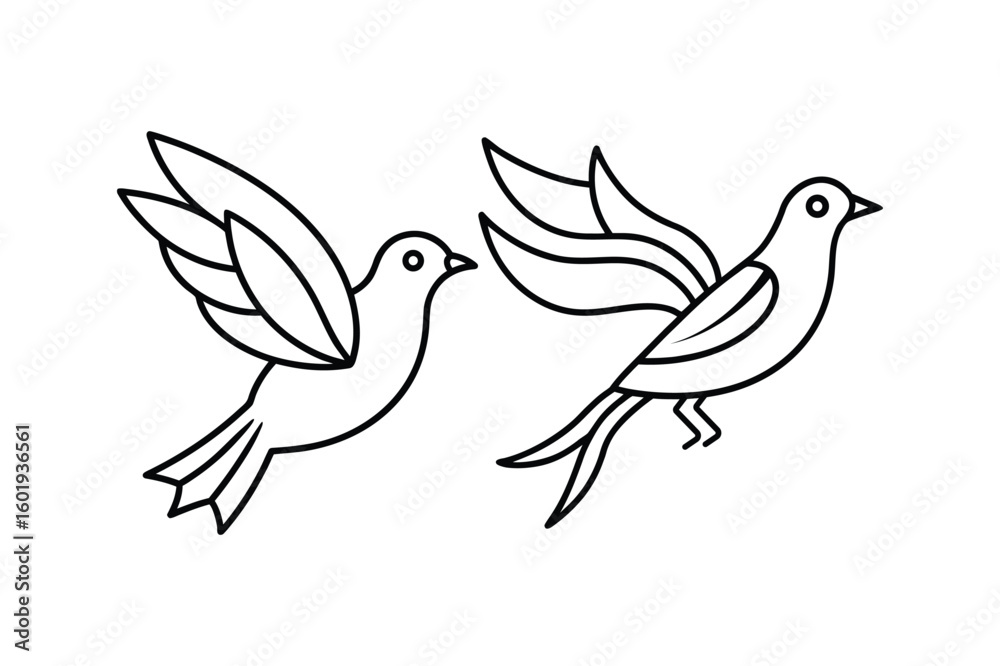 Obraz premium Bird Line Art Vector