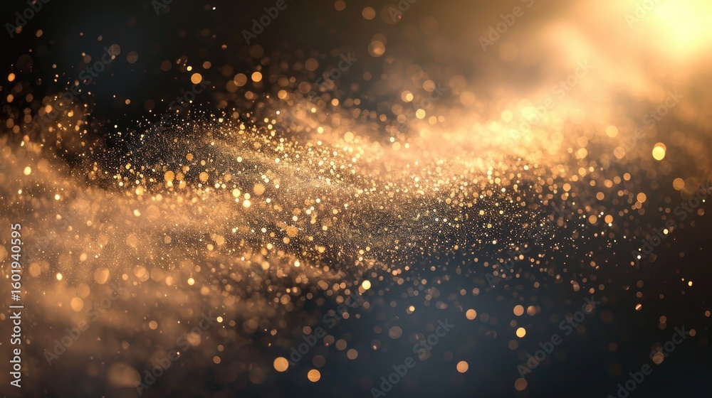 Naklejka premium Aerosol fine salt particles and crystals floating in the air like a odorant mist. Light, bright, luminous background. 