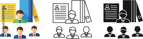 Job interview process hiring recruitment hr management human resources candidate selection vector icons