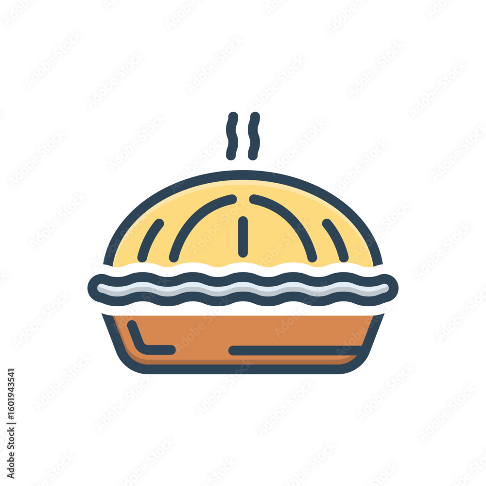 Fototapeta premium Color illustration icon for pie