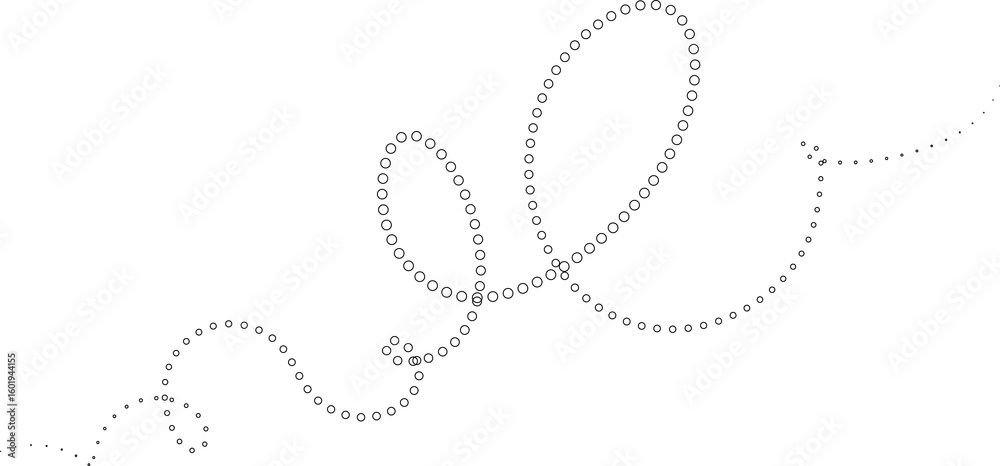 Obraz premium Dotted curved line shape. Design element