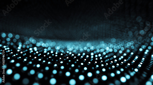 Abstract representation of digital particles creating a mesmerizing pattern in shades of blue, suitable for tech-themed designs.