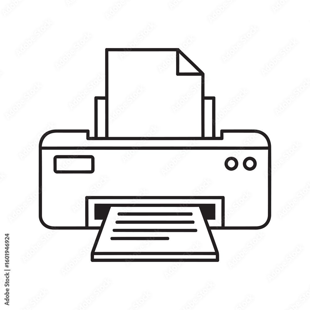 Office printer line icon for printing documents and paper a piece of technology hardware and electronic equipment for copying or scanning Office printer line icon for printing documents and paper a piece of technology hardware and electronic equipment for copying or scanning