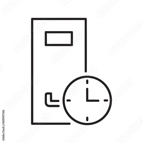 Time tracking log icon with a document and clock representing project history work duration or a scheduled task deadline for management