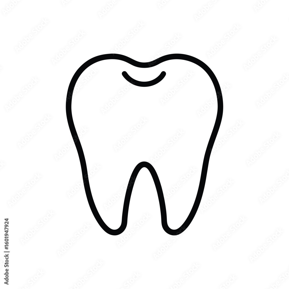 Obraz premium Tooth outline icon isolated on white background