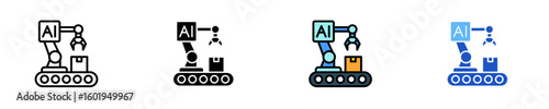 Ai-Powered Manufacturing  Icon Set Multiple Style Collection