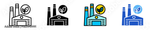 Sustainable Industry  Icon Set Multiple Style Collection