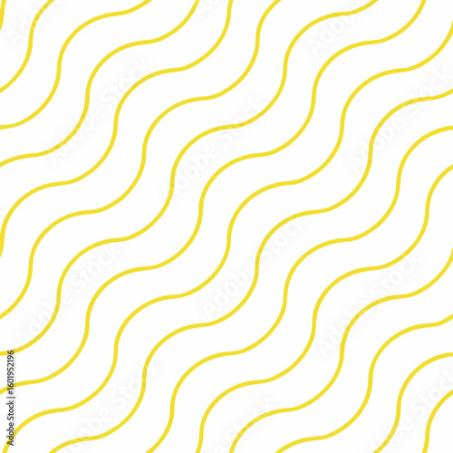 Vibrant Yellow Diagonal Wavy Lines Pattern on White