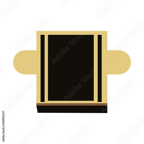 minimalist Black shirt cufflinks with gold inserts to define vector illustration