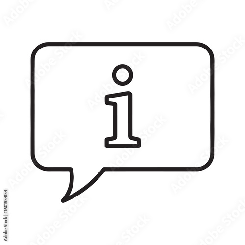 Information message in a speech bubble for chat and communication representing help and support for a question or conversation dialogue