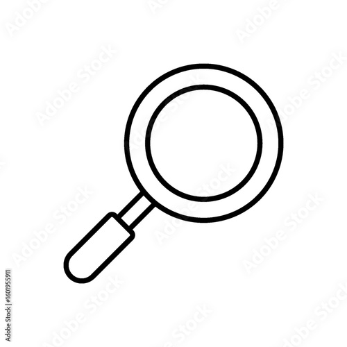 Magnifiying Glass Black Outline Icon. Magnifiying Glass Symbol. Easy Editable Stroke