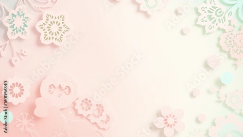 visualbalance deptheffect artisticbackground pastelcolors modernlayout abstract papercutshapes intricatedesign softshadows layeredcomposition

