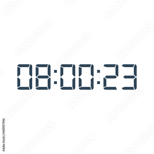 LED digital clock number for counter or calculator mockup design