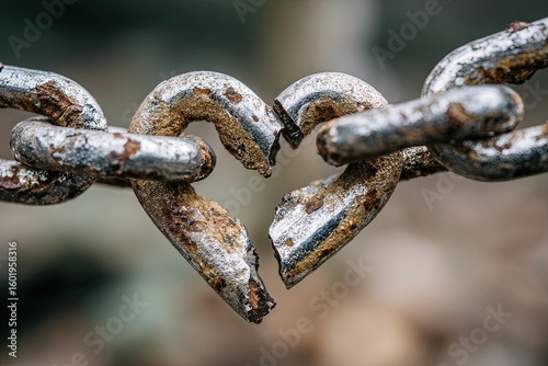 Wallpaper Mural A close-up of a broken metallic chain link shaped Torontodigital.ca