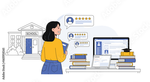 Student pursues higher education opportunities utilizing digital resources for academic advancement and career preparation