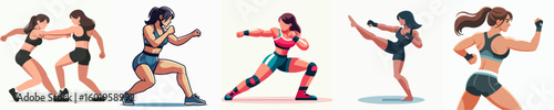 vector of a female wrestling athlete