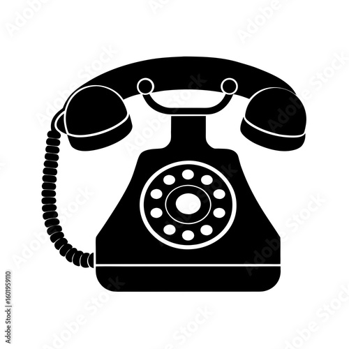 old phone isolated on white background