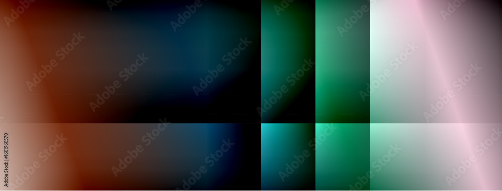Obraz premium Abstract gradients blend, creating soft color transitions. Dark background emphasizes vibrant hues, forming modern visual composition.