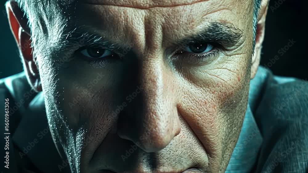 Close-up portrait of a serious older man