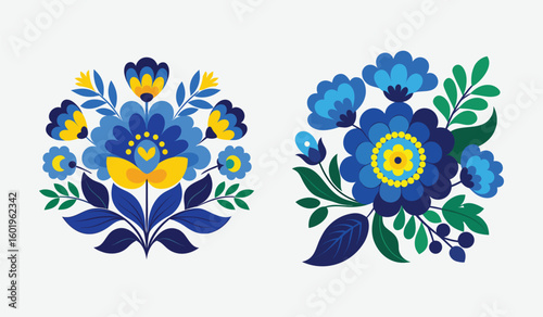Ukrainian petrykivka floral artistry for banners and advertisements