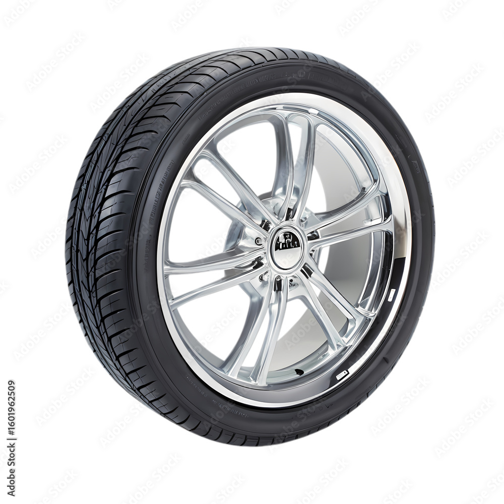 Obraz premium Chrome Alloy Wheel with Performance Tire