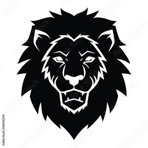 battle worn lion face with scars in rugged vector .eps