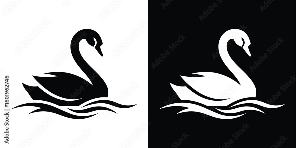 Obraz premium Swan silhouette icon for a logo design