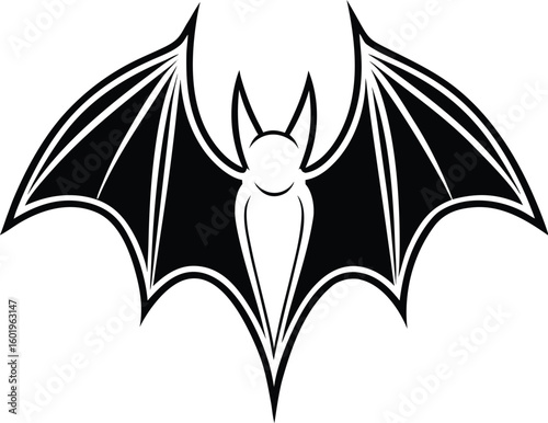 Eco friendly Halloween decoration Stylized black bat silhouette with outstretched wings