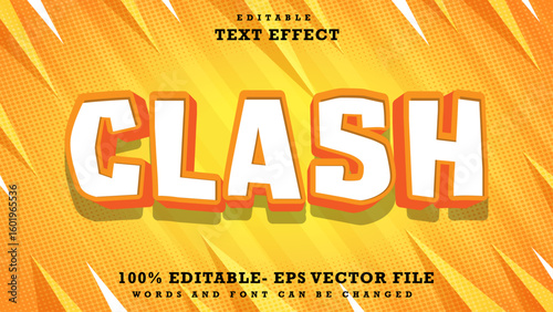 3d Modern Word Clash Editable Text Effect Design, Effect Saved In Graphic Style