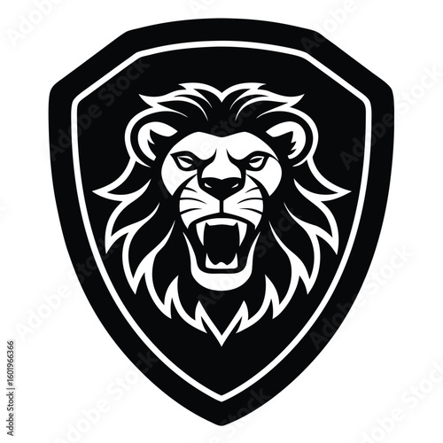 vector lion head logo in vintage motorcycle patch .eps