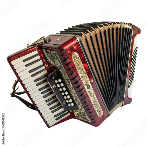 A Classic Red Accordion Musical Instrument Detail