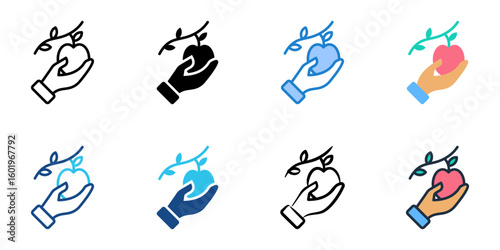 Apple picking icon set multiple style collection 
