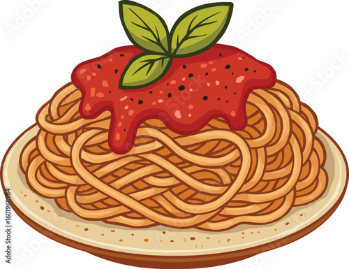 spaghetti illustration vector isolated background
