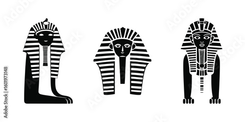 iconic Egyptian pharaoh symbols pharaoh headdresses and ancient vector illustration