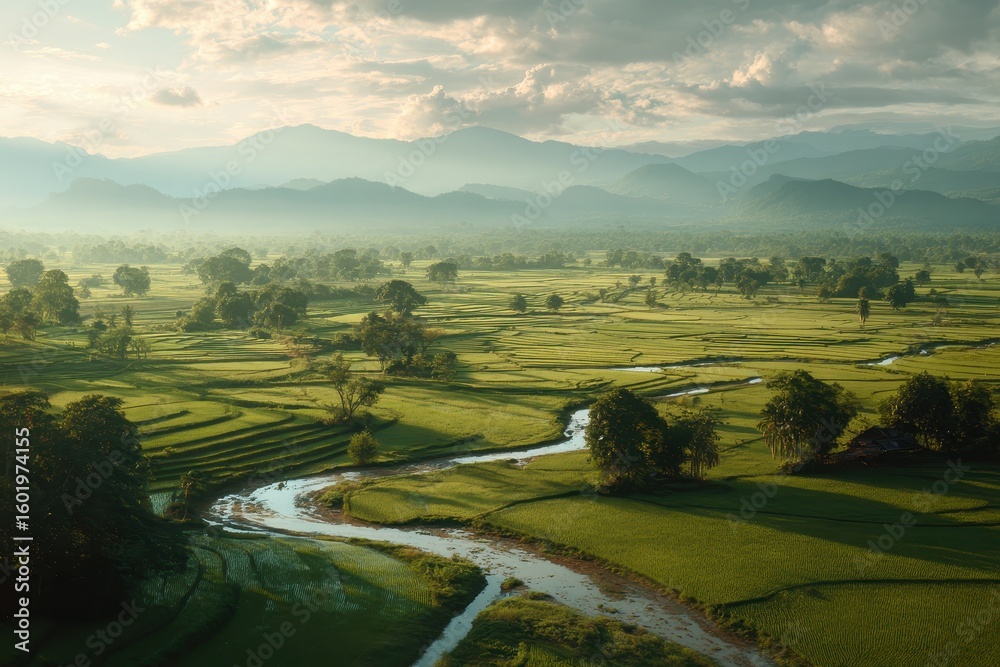 Obraz premium Rice fields in northern Thailand