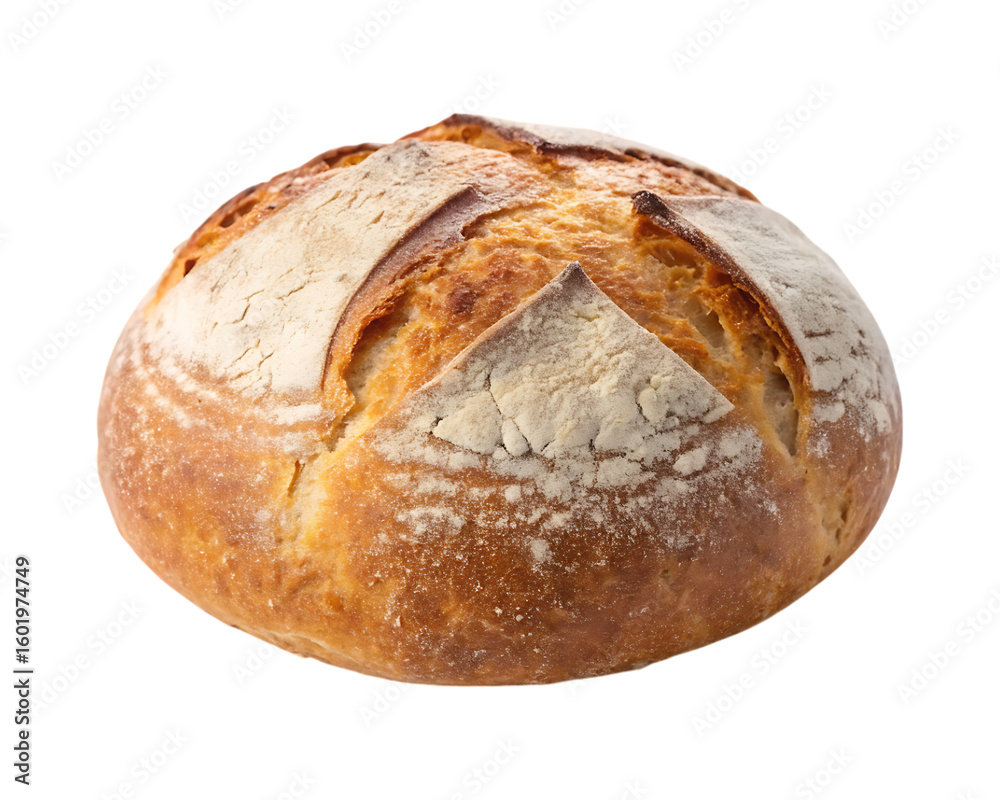 Rustic golden brown sourdough loaf with flour dusting bread Rustic golden brown sourdough loaf with flour dusting bread