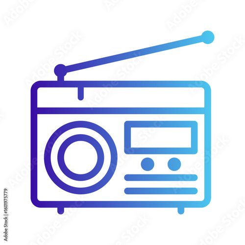 Radio Gradient Icon. Editable Stroke Icons. Perfect for web, mobile apps, and software.