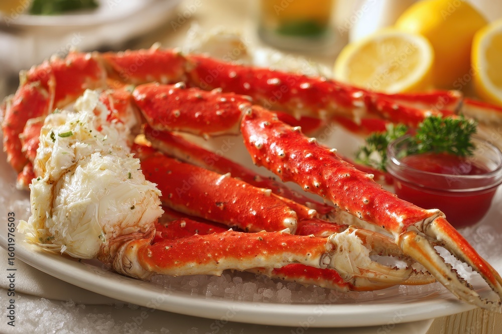 King Crab Leg: Fresh Alaskan Seafood, Delicious Meal with Crab Claws and Meat King Crab Leg: Fresh Alaskan Seafood, Delicious Meal with Crab Claws and Meat