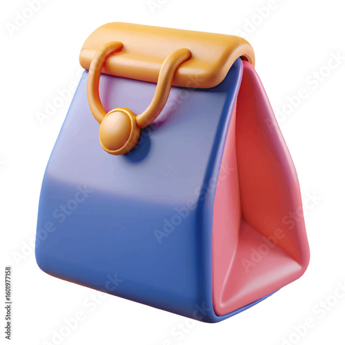Stylish 3D handbag design with vibrant colors, perfect for fashion, beauty, and lifestyle projects