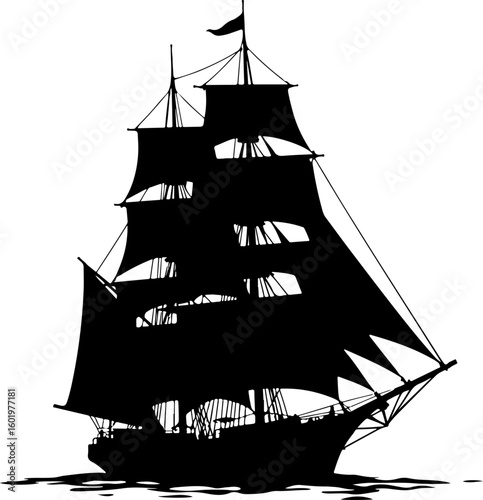 pirate ship silhouette, ship, boat, sea, sail, sailboat, sailing, pirate, silhouette, nautical, vessel, ocean, old, vector, yacht, water, travel, mast, illustration, galleon, frigate, transportation, 