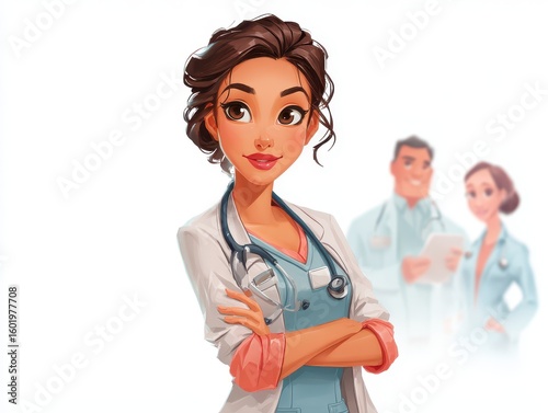 Mexican Healthcare. Young Attractive Hispanic Female Nurse in Hospital Setting