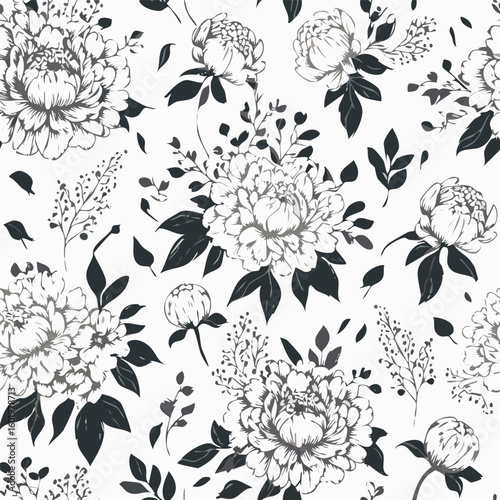 Elegant Hand-Drawn Floral Vector Pattern for Wallpaper and Backgrounds